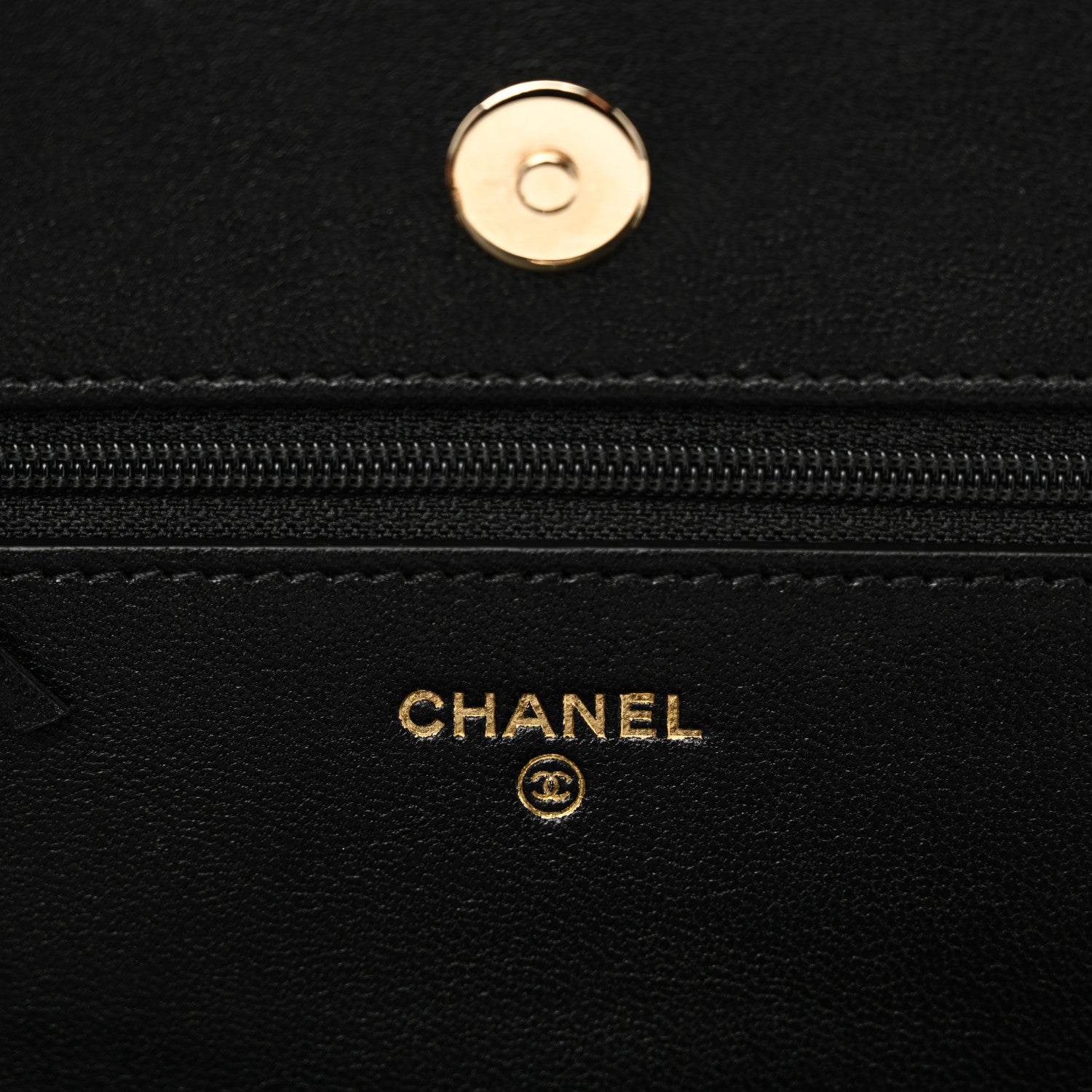 Chanel Caviar Sheepskin Chevron Quilted Vintage Mademoiselle Wallet On Chain WOC Black 6 of 11