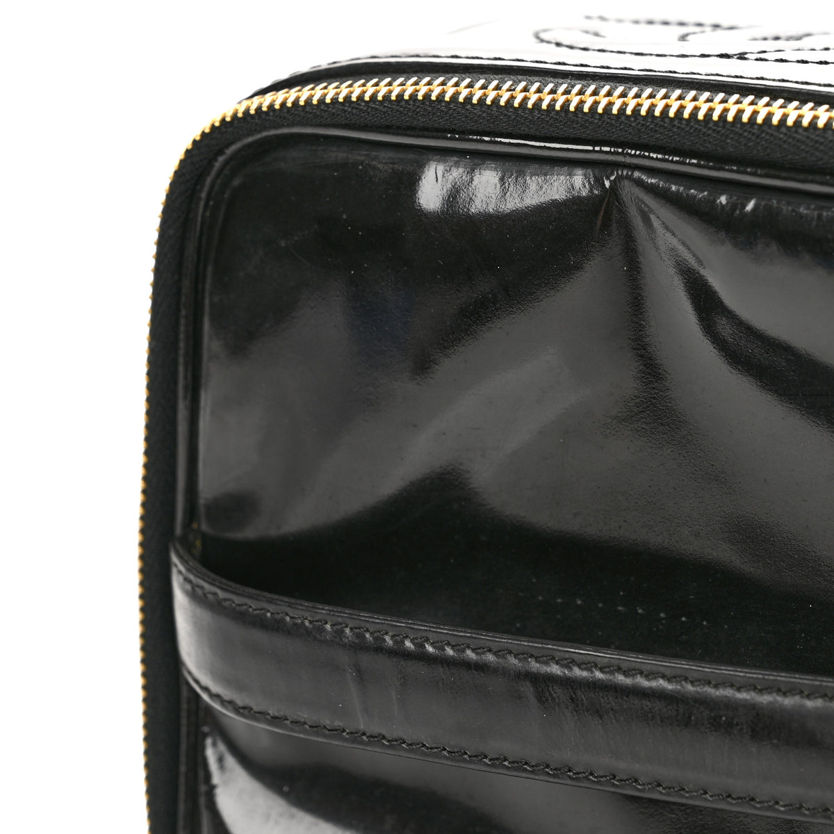 Patent Vanity Cosmetic Case Black