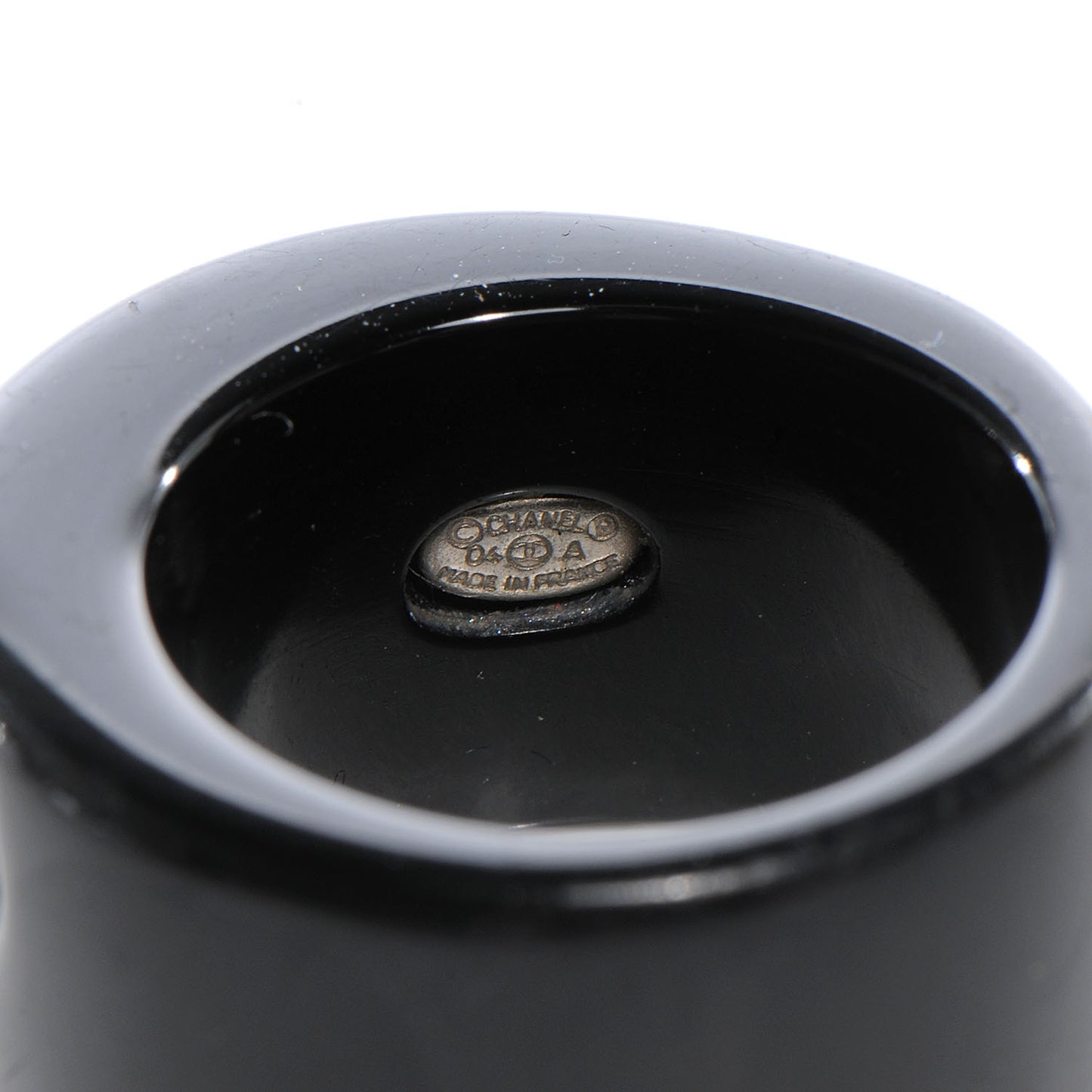 Resin Crystal Heart CC Heart Ring Black 7