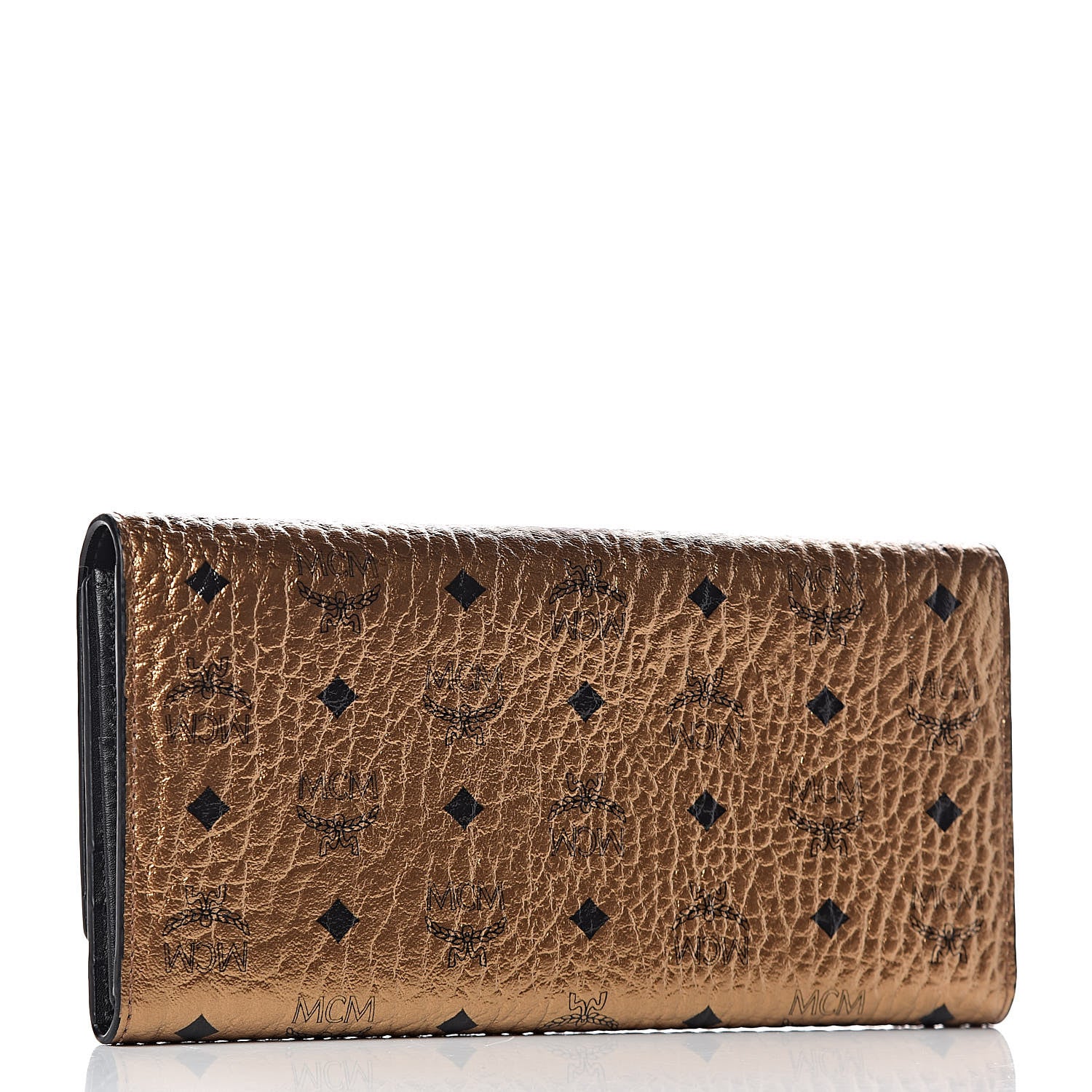 MCM Metallic Visetos Continental Flap Wallet Gold 3 of 6