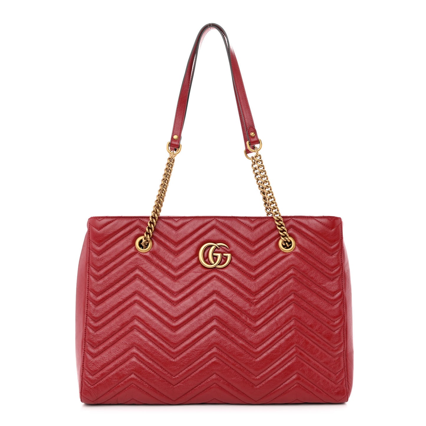 Azalea Calfskin Matelasse Medium GG Marmont Slim Tote Romantic Cerise