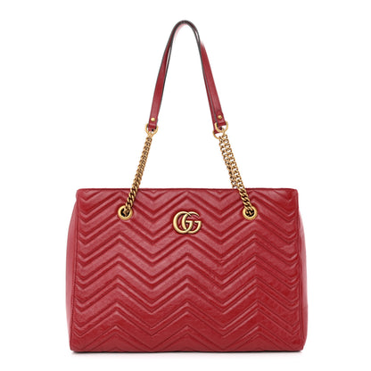Gucci Azalea Calfskin Matelasse Medium GG Marmont Slim Tote Romantic Cerise 1 of 10