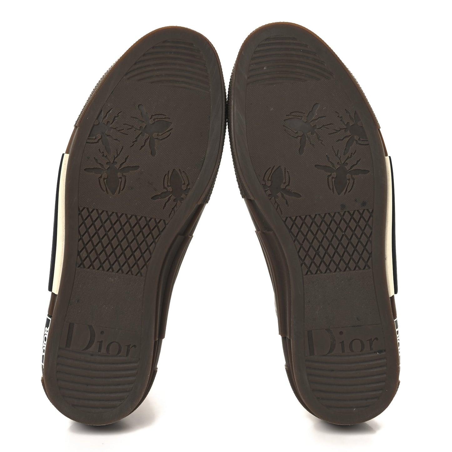 Technical Canvas Oblique Mens B23 High Top Sneakers 41 Brown Beige