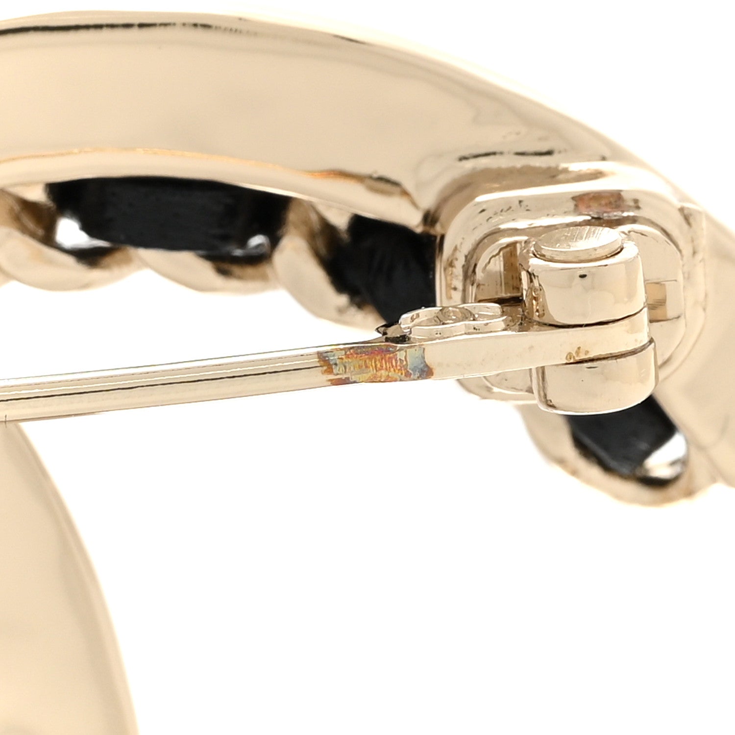 Chanel Lambskin Chain CC Chain Brooch Black Gold 5 of 5