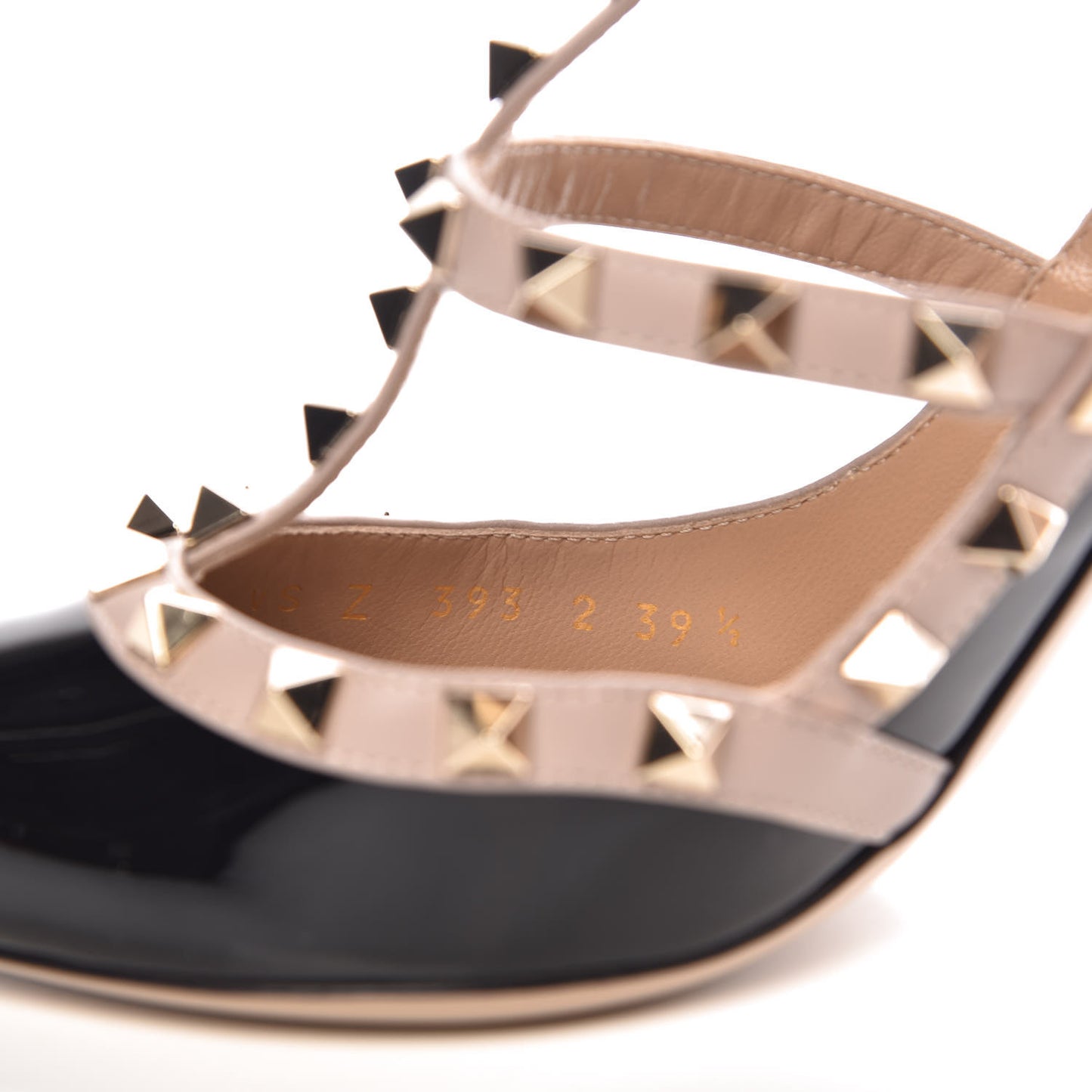 Patent Nappa Rockstud Ankle Strap 100mm Pumps 39.5 Black Poudre