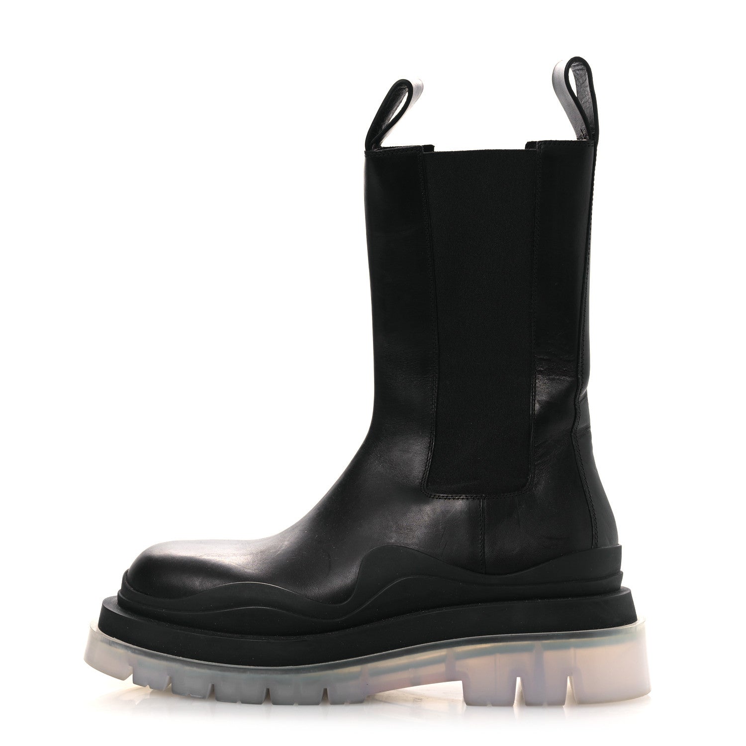 Bottega Veneta Calfskin The Tire Chelsea Boots 39 Black Transparent 1 of 11