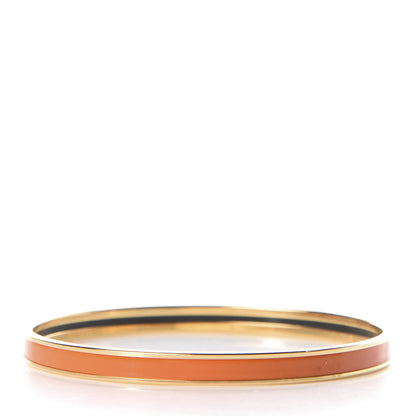 Hermes Enamel Printed Extra Narrow Plain Bracelet 65 Orange 3 of 5