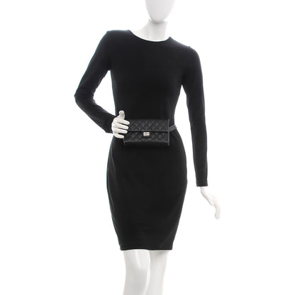 Chanel Grained Calfskin Quilted 2.55 Reissue Flap Belt Bag Clutch Black 3 of 13