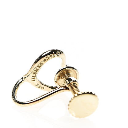 Tiffany 18K Yellow Gold Open Heart Screw Back Earrings 5 of 5