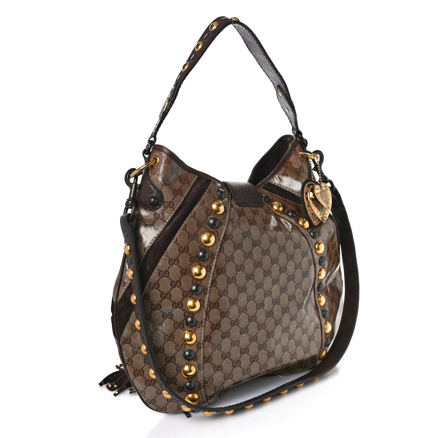 Gucci Crystal Monogram Fringe Babouska Hobo 3 of 11