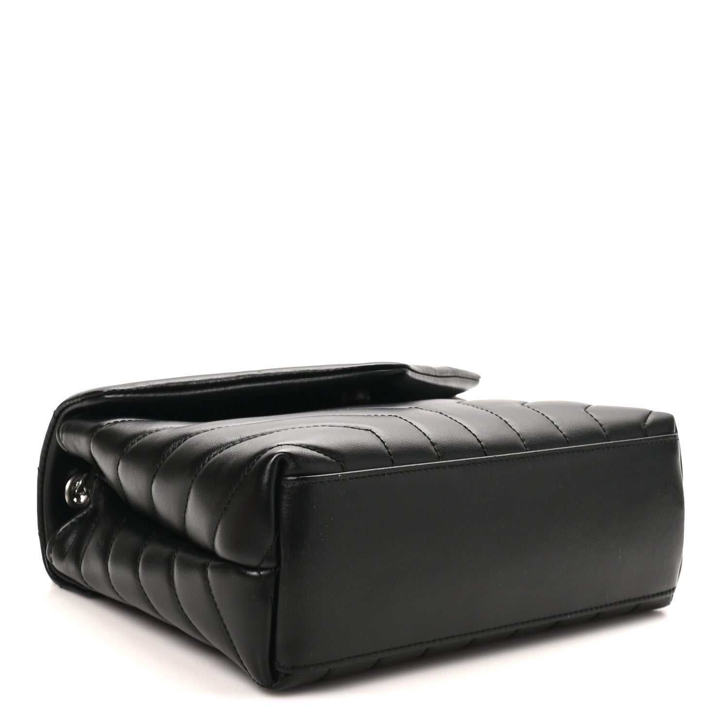 Saint Laurent Calfskin Y Quilted Monogram Small Loulou Chain Satchel Black Black 4 of 10