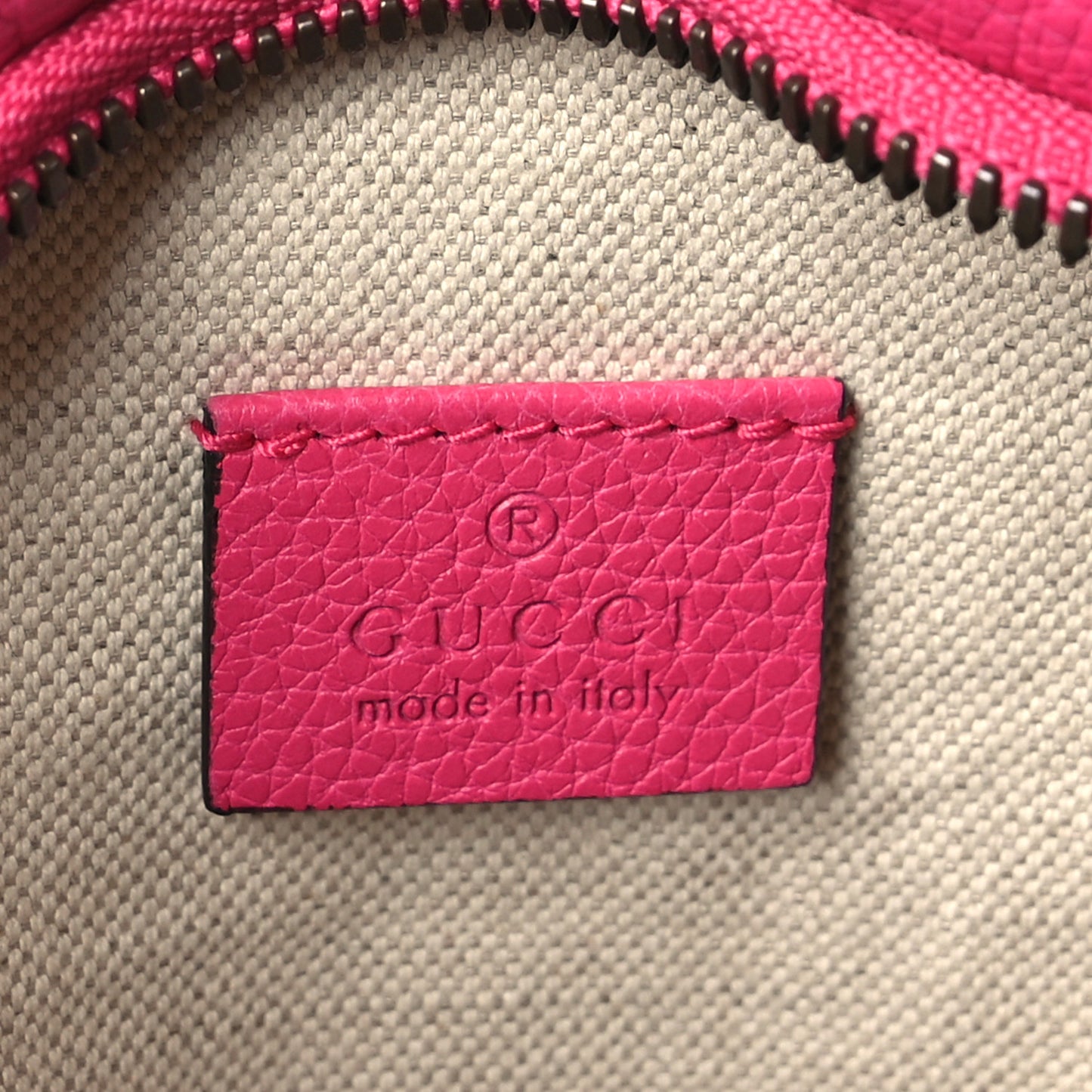 Grained Calfskin Small Logo Belt Bag Box Pink Green