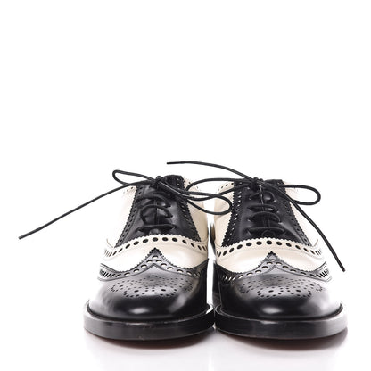 Christian Dior Calfskin Diorunit Oxford Flats 40 Black White 2 of 11
