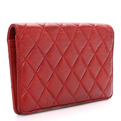 Chanel Aged Calfskin Quilted Reissue 2.55 Yen Wallet Red 3 of 8