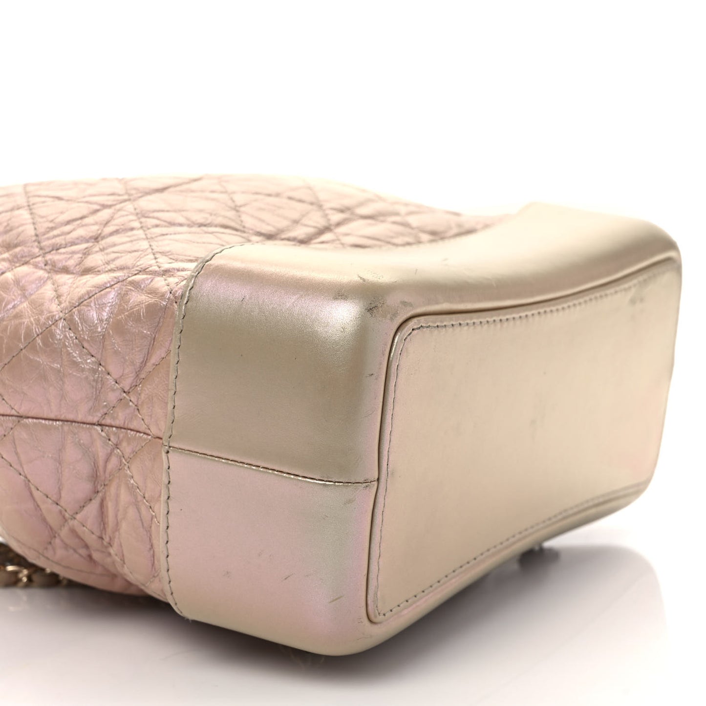 Iridescent Lambskin Calfskin Small Quilted Gabrielle Backpack Light Pink