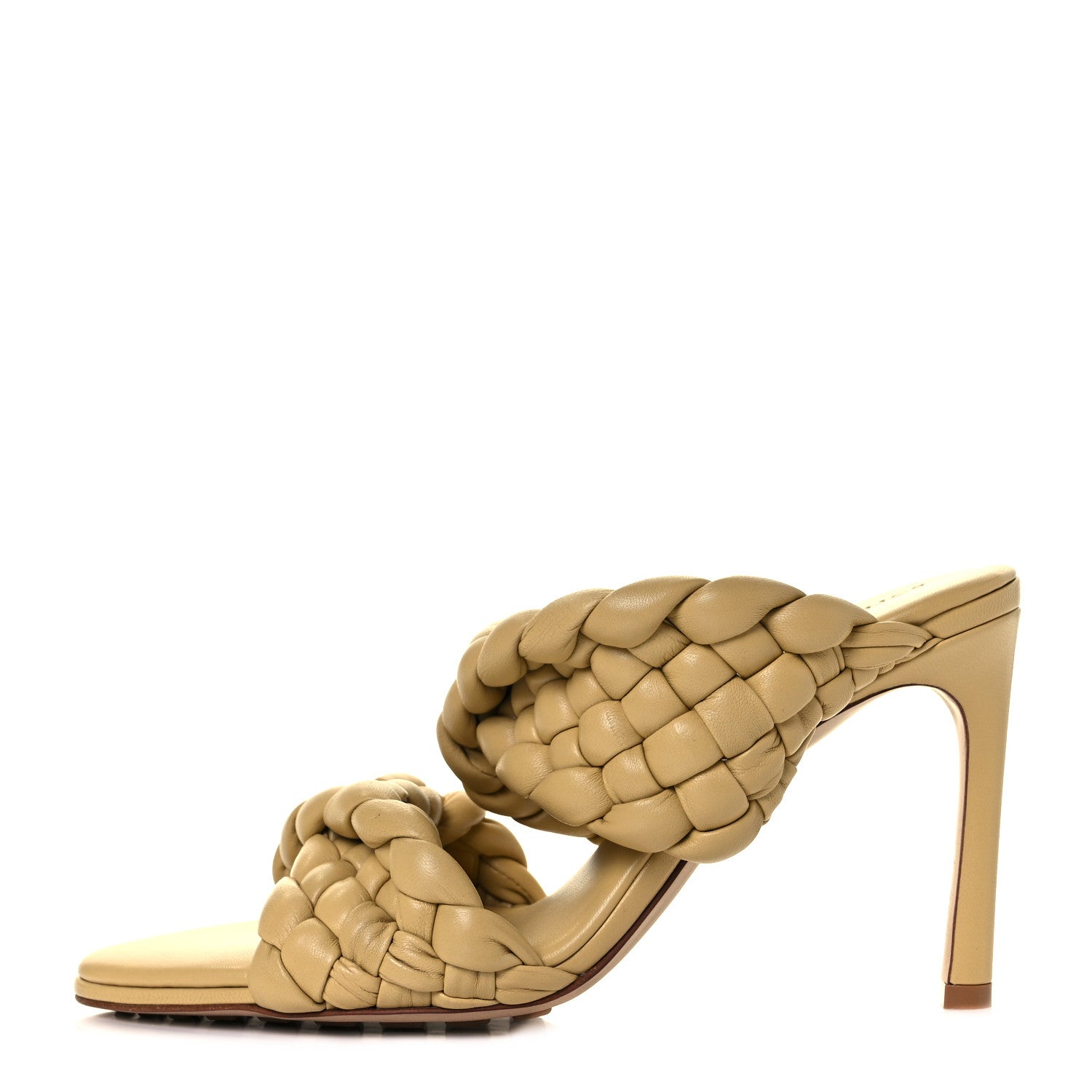 Bottega Veneta Nappa Twisted Padded Intrecciato Curve Slide Sandals 36.5 Tapioca 1 of 7