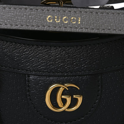 Gucci Textured Dollar Calfskin Web Small Diana Tote Bag Black Dusty Grey 8 of 10