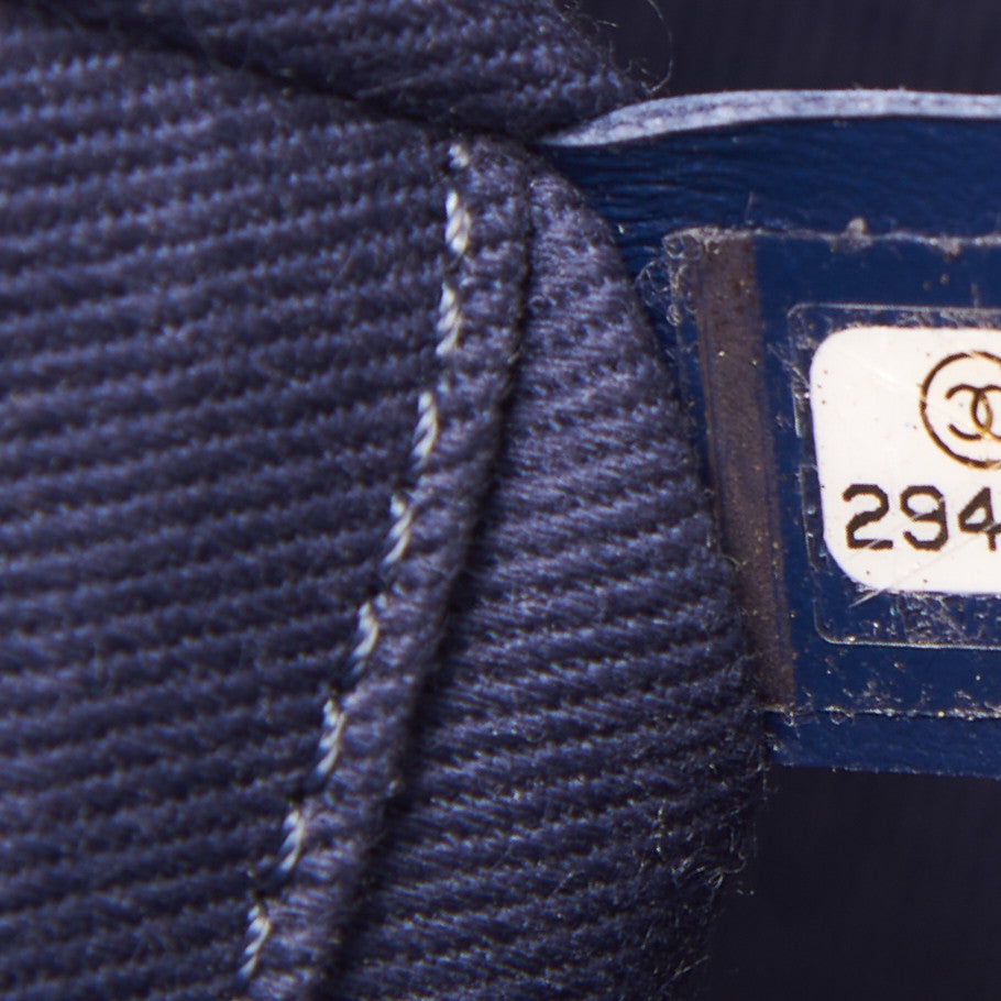 Chanel Mixed Fibers Striped Small Deauville Tote Navy Blue 10 of 10