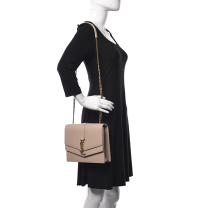 Saint Laurent Smooth Calfskin Monogram Medium Sulpice Shoulder Bag Nude 2 of 10