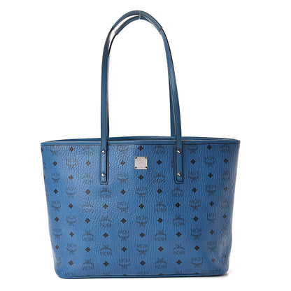 MCM Visetos Medium Anya Shopper Tote Blue 1 of 11