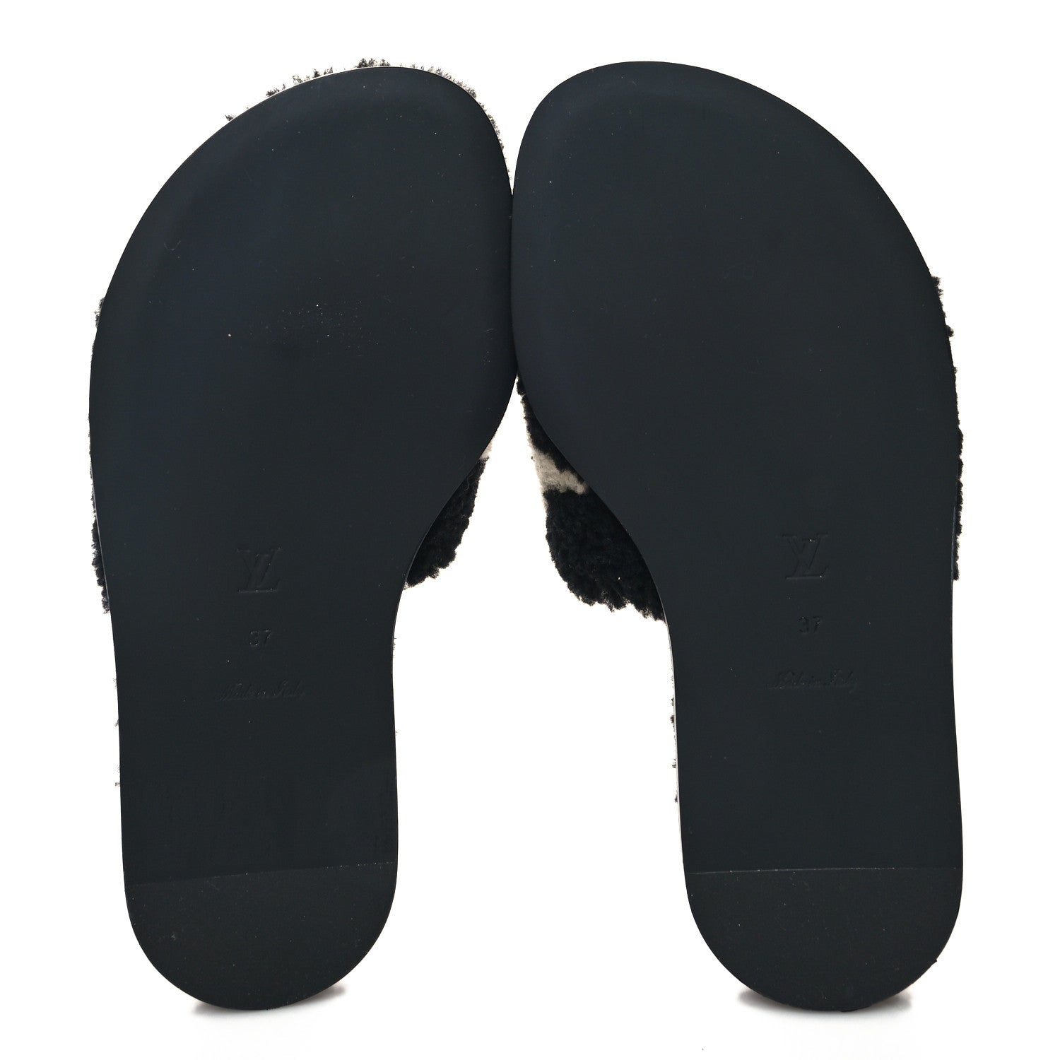 Louis Vuitton Shearling Magnetic Flat Mule 37 Black 5 of 8