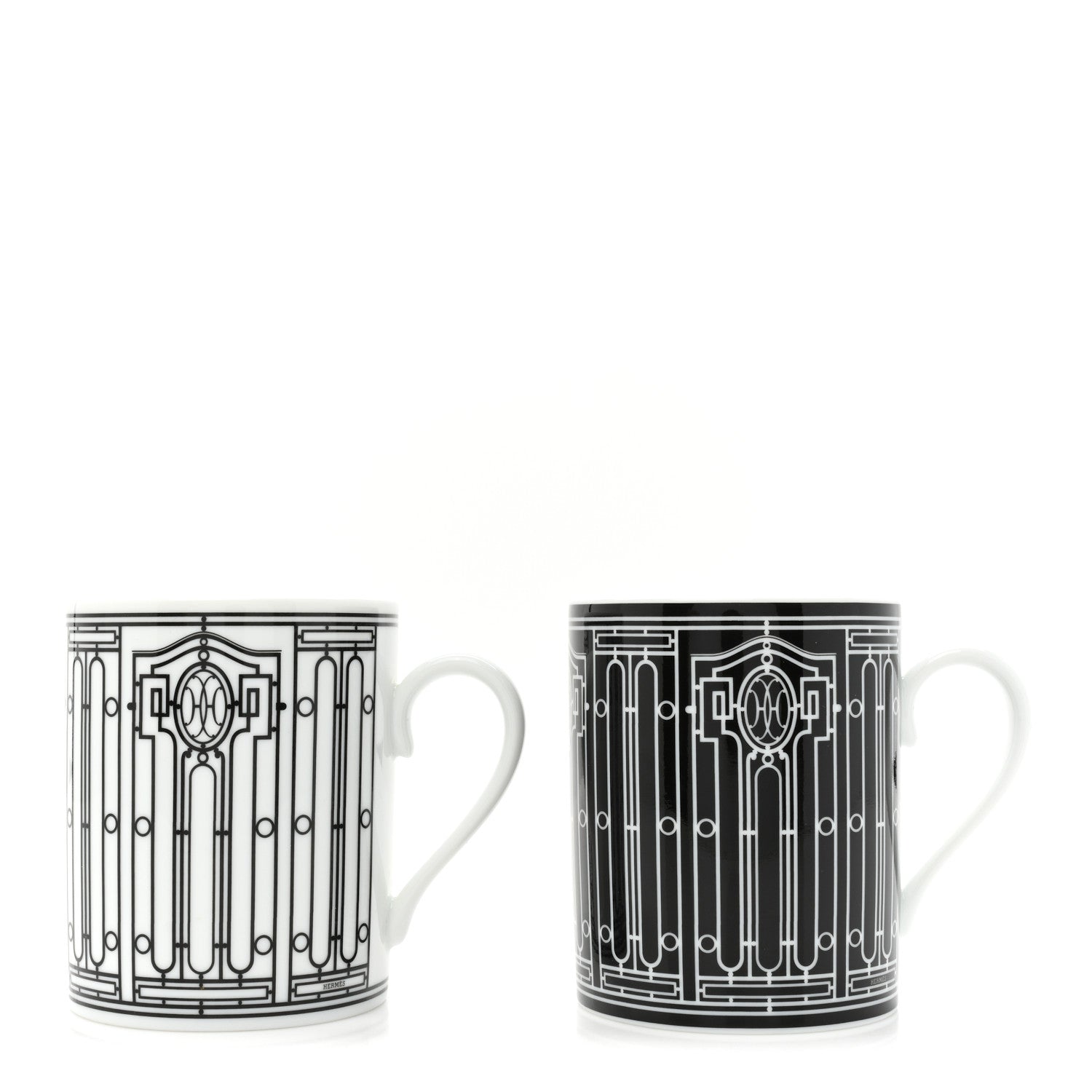 Hermes Porcelain H Deco Mug Set of 2 1 of 11