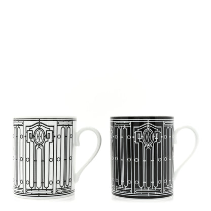 Hermes Porcelain H Deco Mug Set of 2 1 of 11