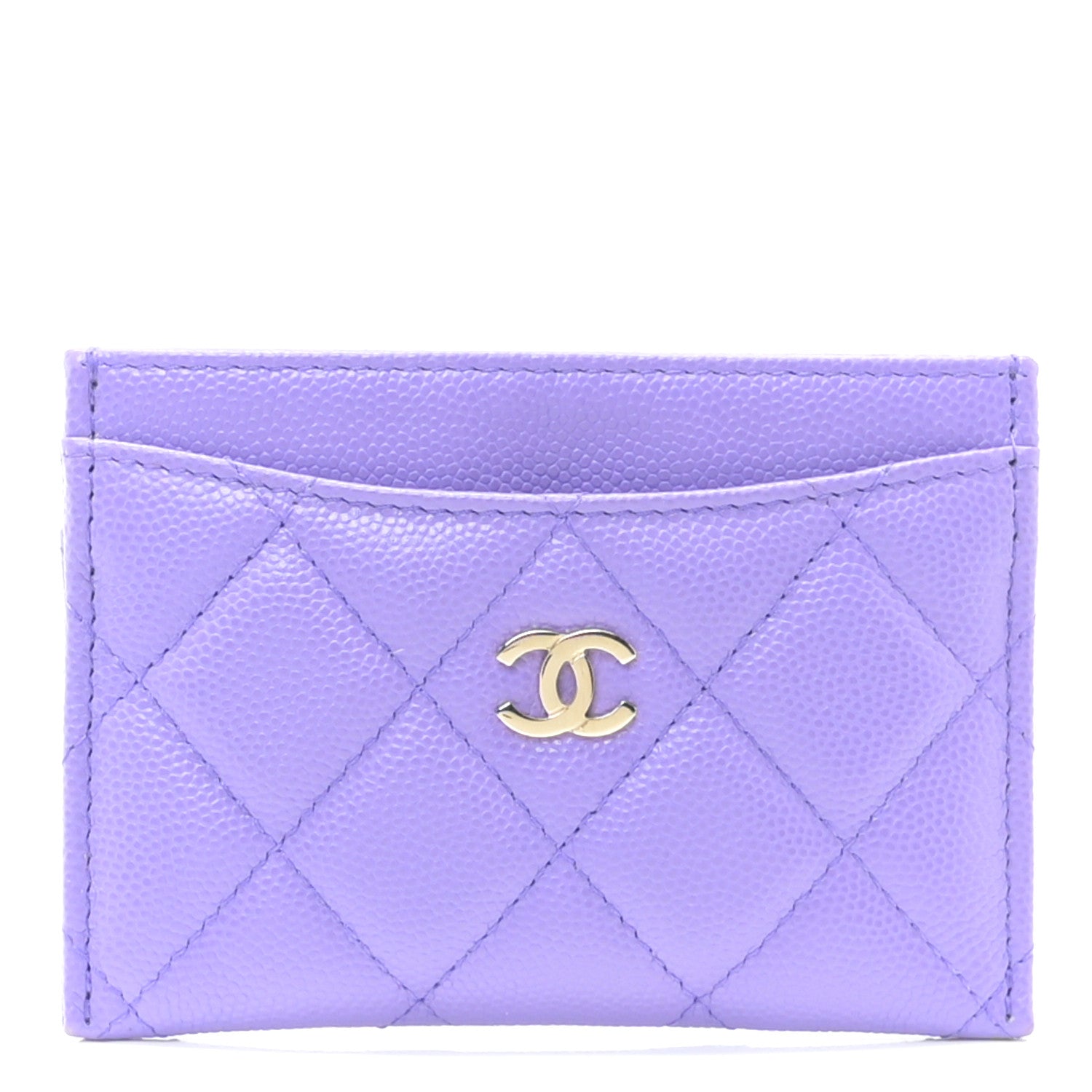 Chanel Caviar Quilted Card Holder Purple 1 of 8