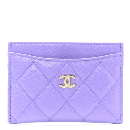 Chanel Caviar Quilted Card Holder Purple 1 of 8