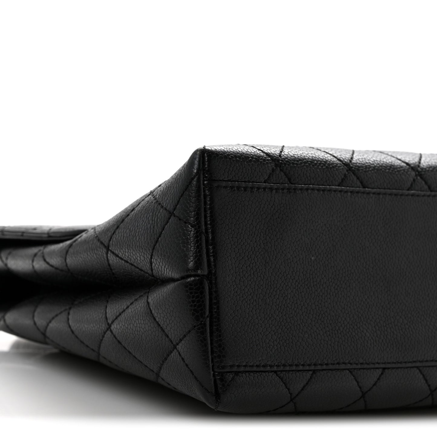 Caviar Quilted Jumbo Kelly Flap Black