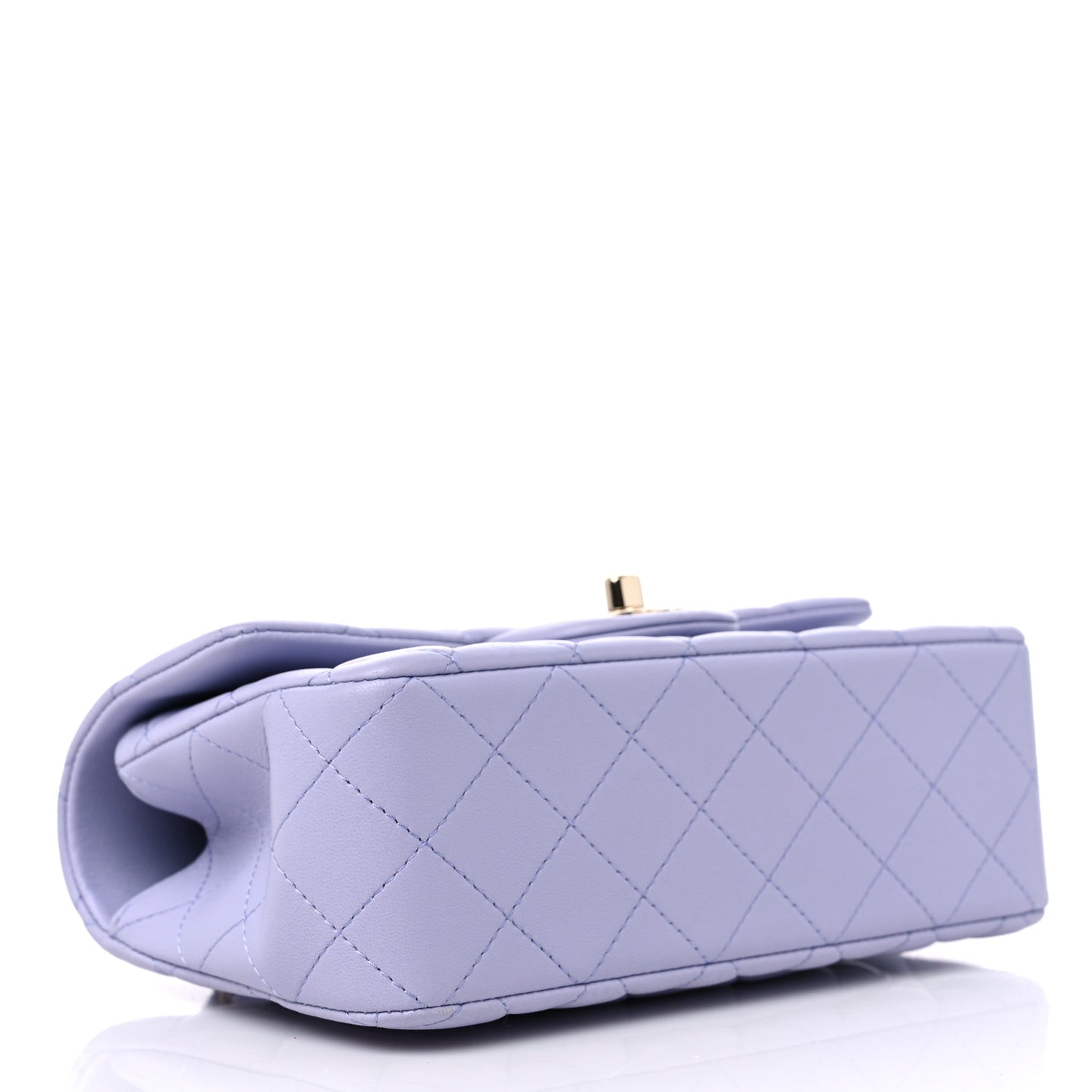 Lambskin Quilted Mini Top Handle Rectangular Flap Light Purple