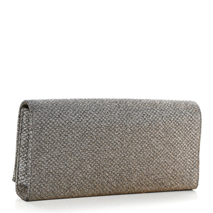 Saint Laurent Metallic Canvas Woven Classic Monogram Kate Tassel Clutch Silver Gold 3 of 6