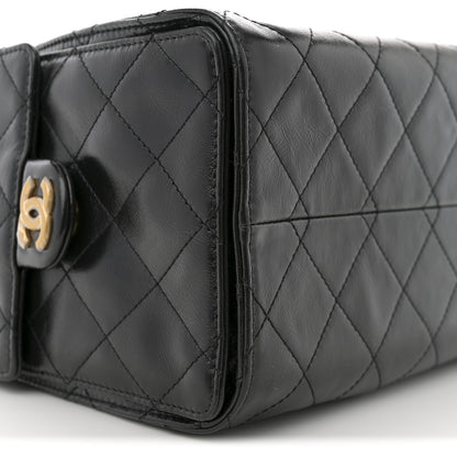 Chanel Shiny Crumpled Calfskin Quilted Small Chanel 25 Handbag Black 8 of 10