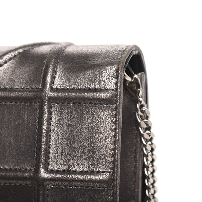 Christian Dior Metallic Brushed Calfskin Diorama Wallet on Chain Pouch Gunmetal 11 of 12