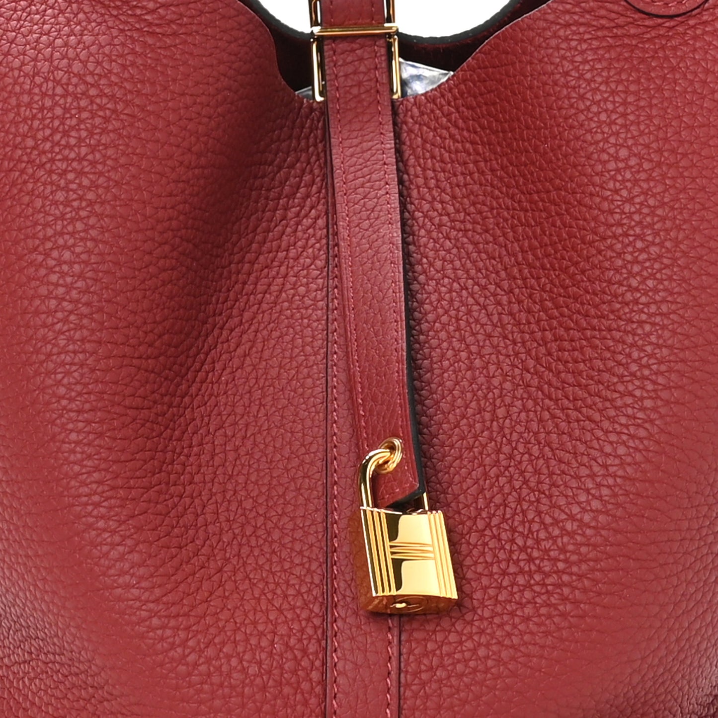 Taurillon Clemence Picotin Lock 22 MM Rouge H