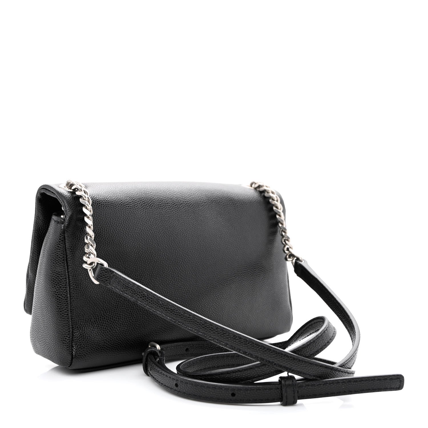 Saint Laurent Grain De Poudre Monogram Toy West Hollywood Fold-Over Bag Black 3 of 12