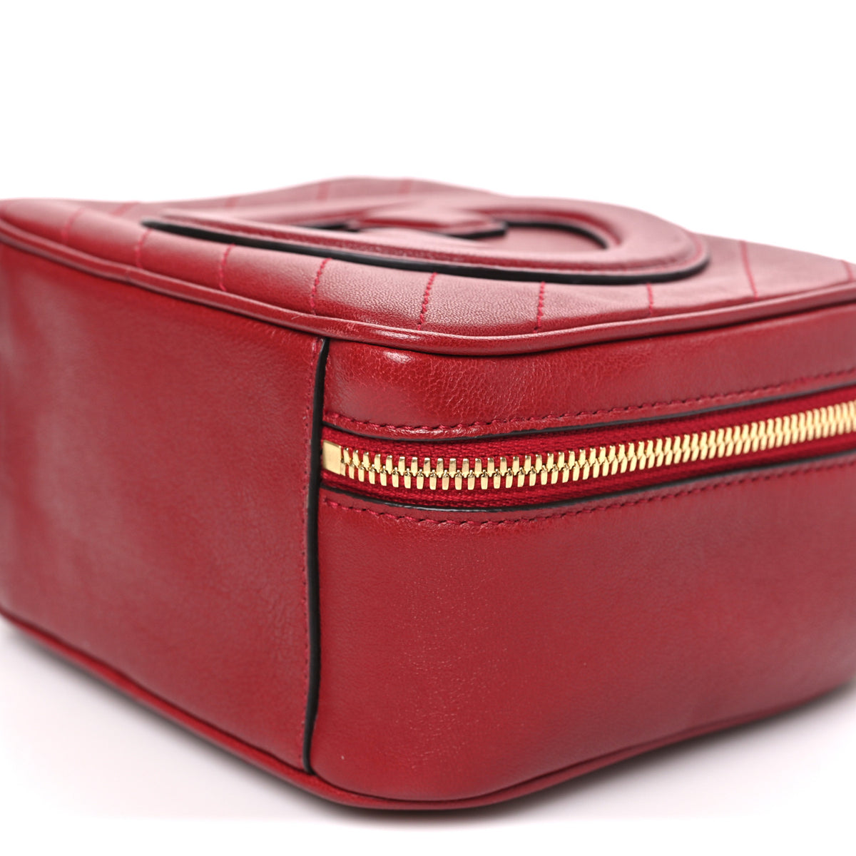 Gucci Sakai Be Green Calfskin Diagonal Stitched Blondie Top Handle Bag Rosso 10 of 10