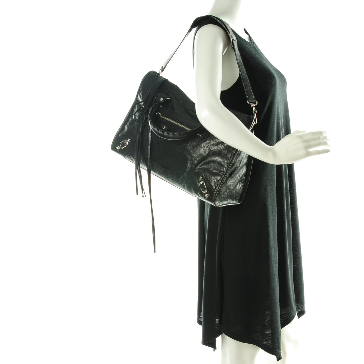 Agneau Classic Silver Hardware City Black