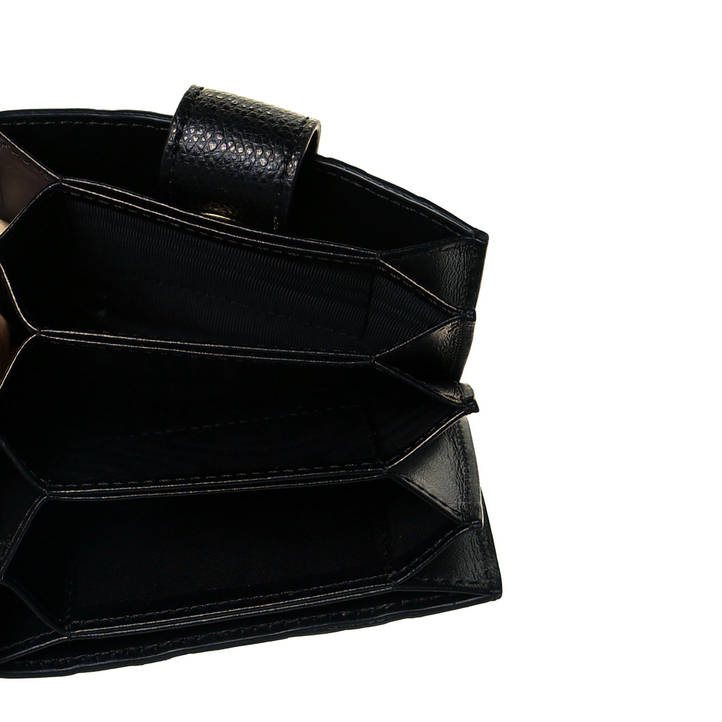 Vitello Cruise F is Fendi Bi-Color FF 1974 Embossed Gusseted Card Holder Maya Black