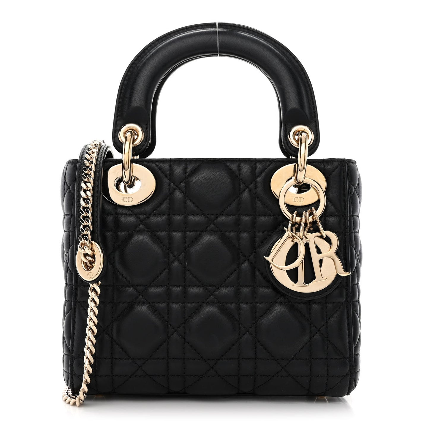 Lambskin Cannage Mini Lady Dior Black