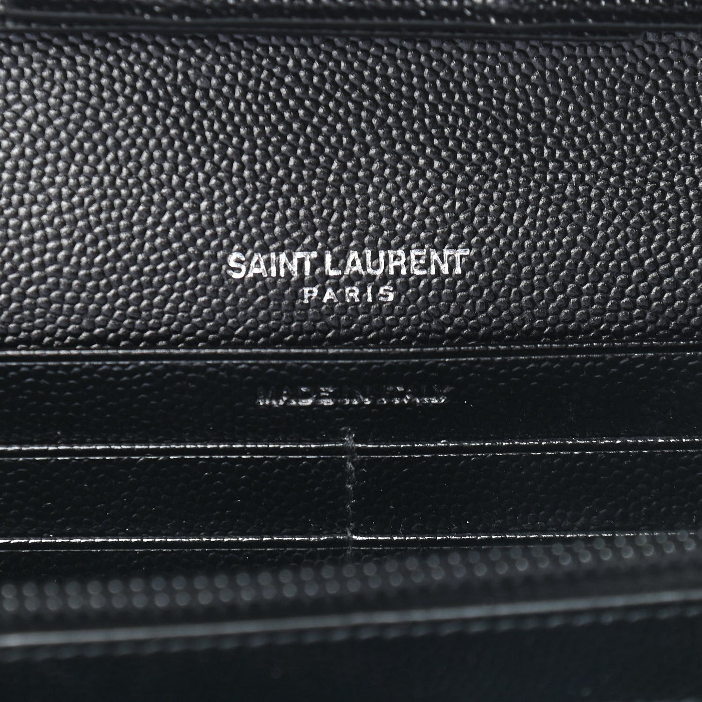 Grain De Poudre Matelasse Chevron Monogram Chain Wallet Black