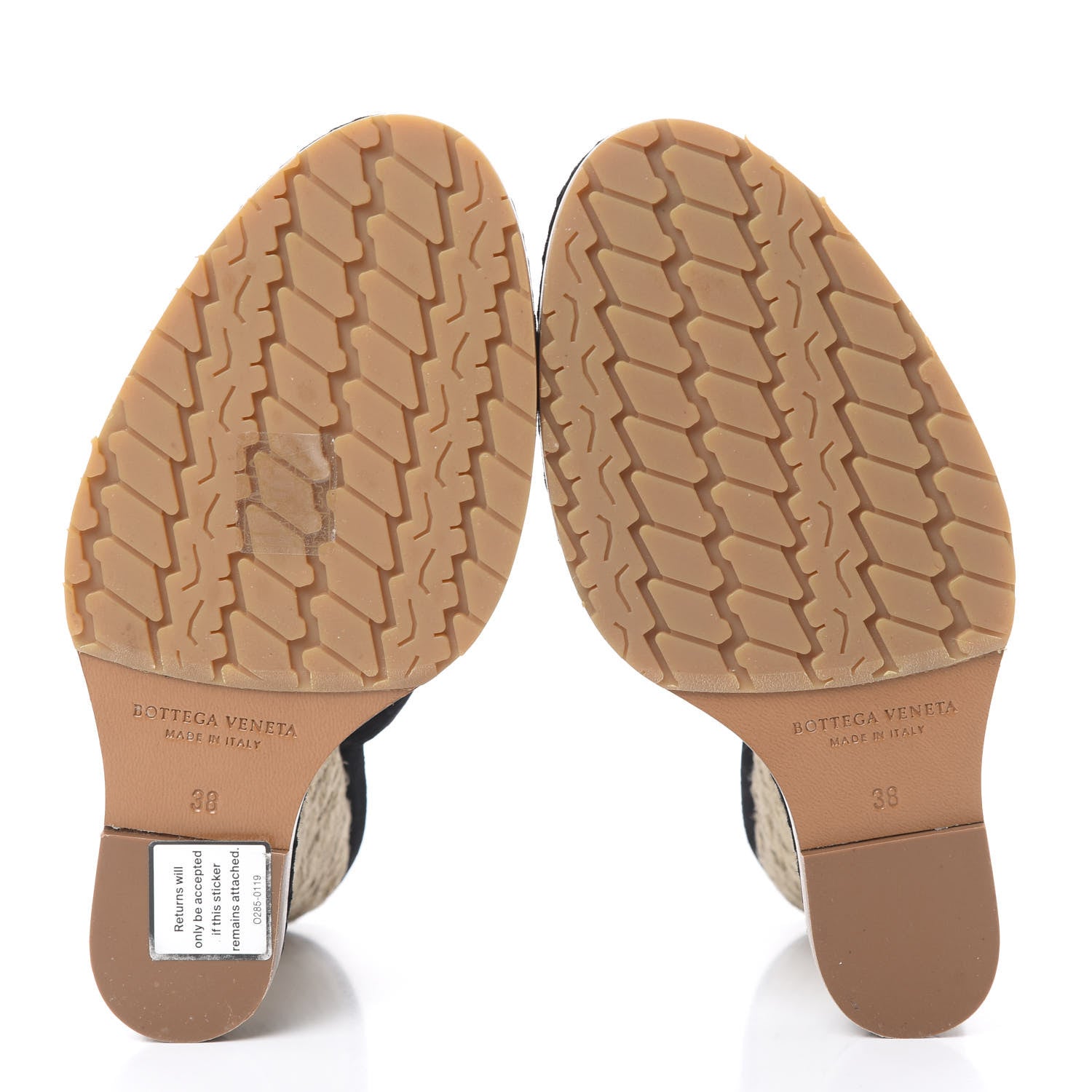 Bottega Veneta Suede Intrecciato Wedge Sandals 38 Black 5 of 10