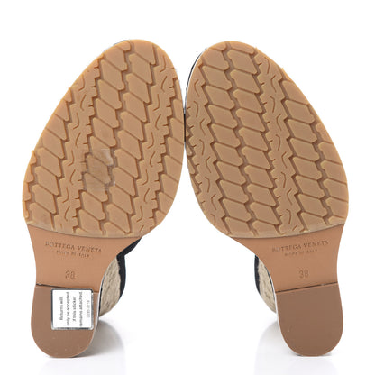 Bottega Veneta Suede Intrecciato Wedge Sandals 38 Black 5 of 10