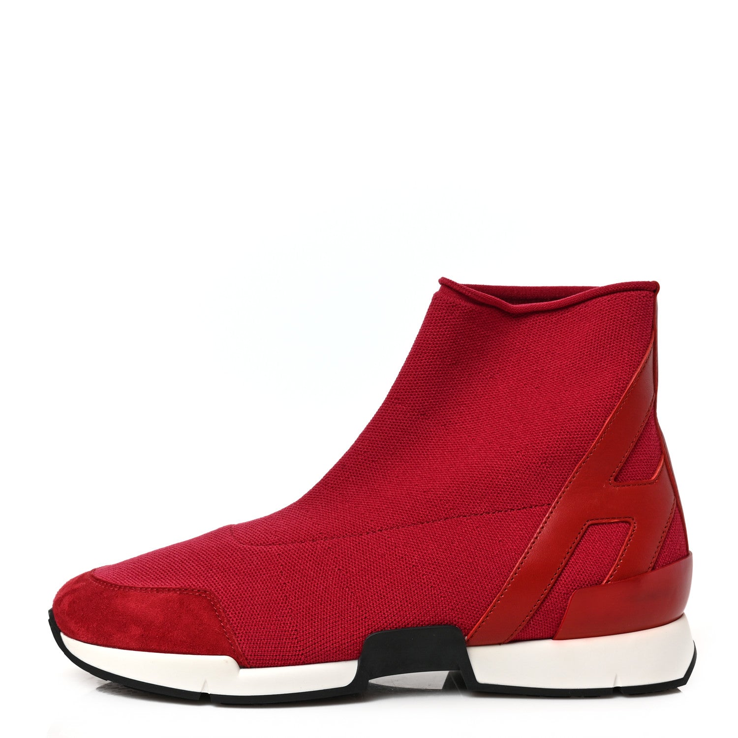 Hermes Mesh Calfskin Suede Soft Sneakers 36.5 Red 1 of 7