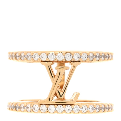 Louis Vuitton Metal Crystal LV Iconic Ring 52 6 Gold 1 of 6