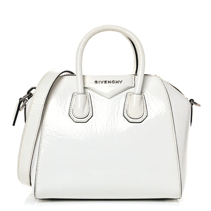 Givenchy Crinkled Patent Calfskin Mini Antigona White 1 of 15