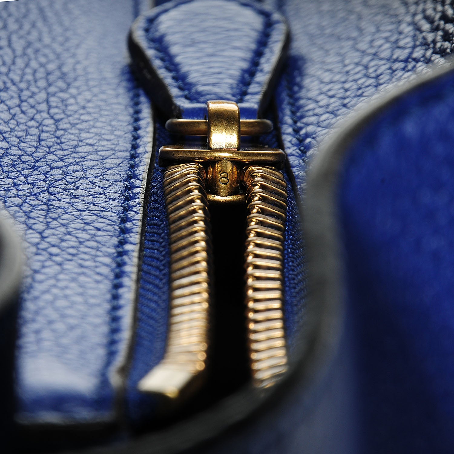 Celine Drummed Calfskin Micro Luggage Indigo 9 of 9