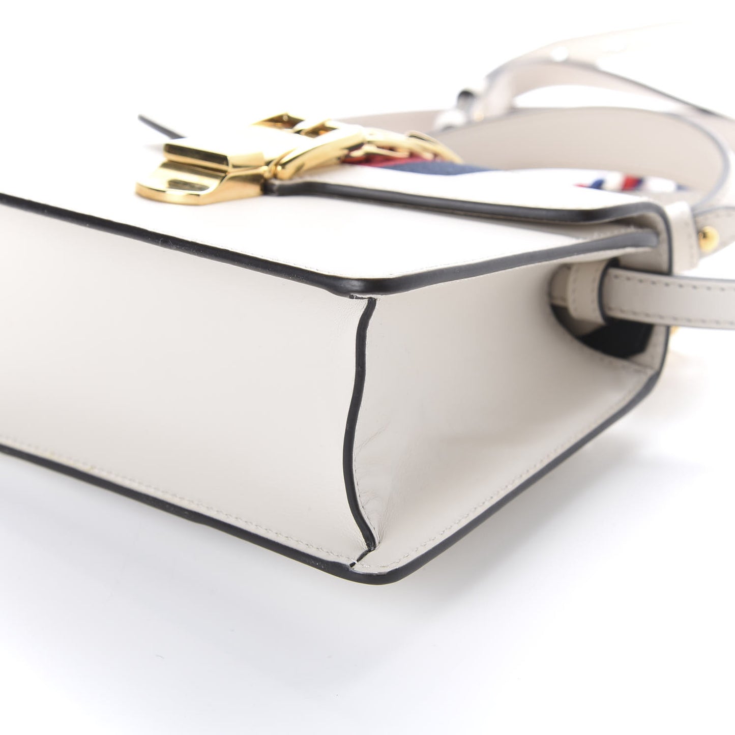 Calfskin Mini Sylvie Top Handle Bag White