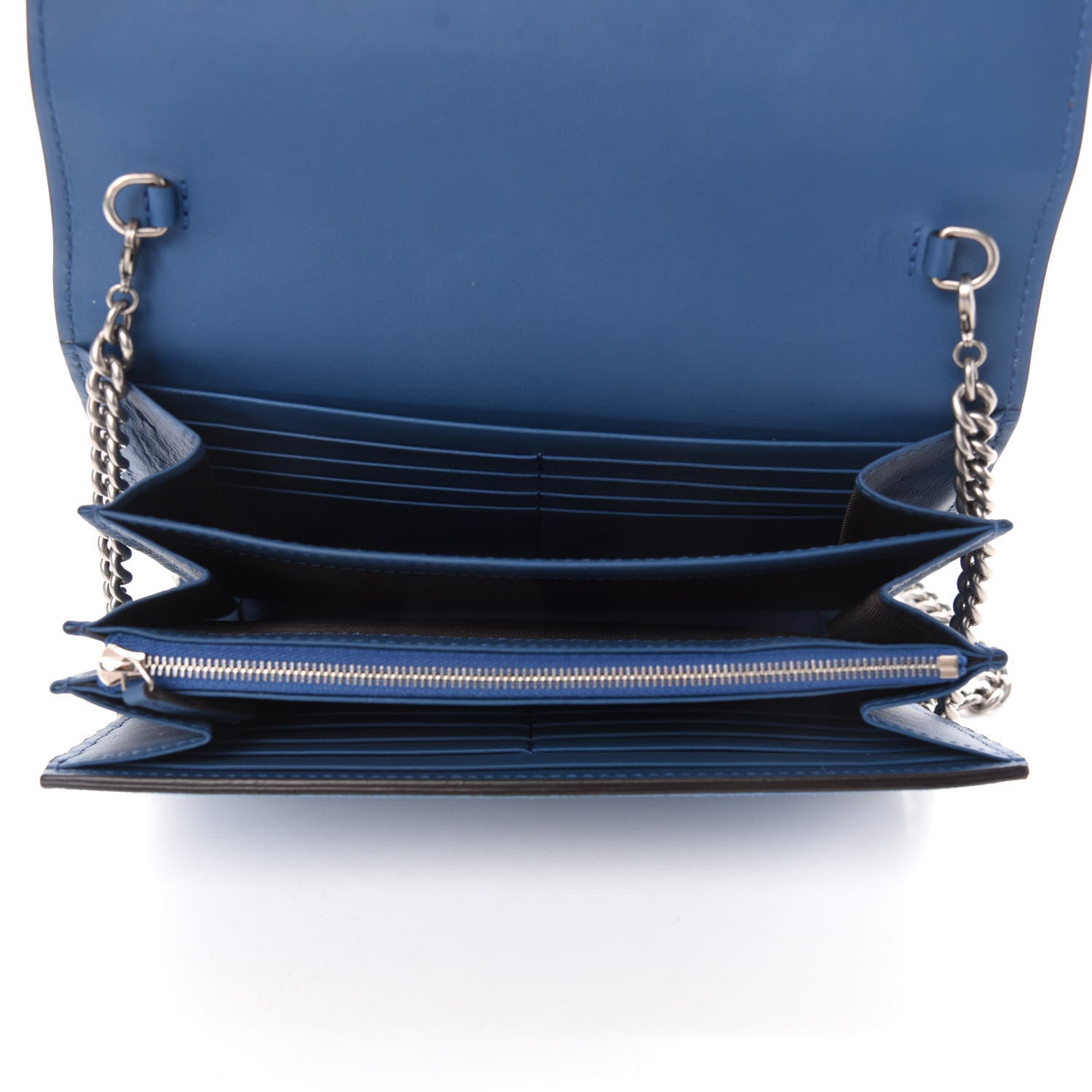 Gucci Suede Mini Dionysus Chain Wallet Blue 5 of 11