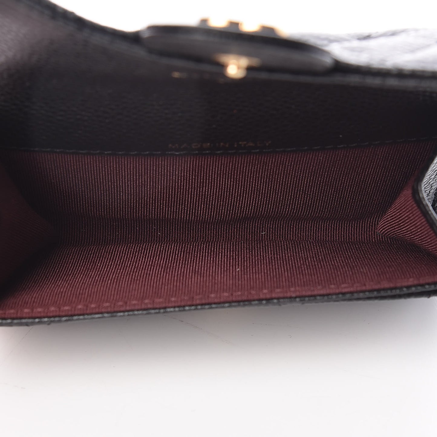 Caviar Quilted Flap Card Holder Black
